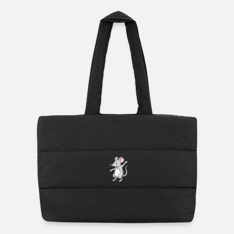 Souris heureuse danse rire danse danse rire heureuse Sac shopping matelassé