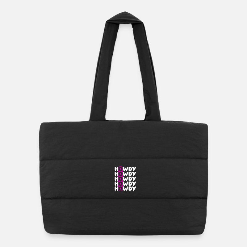 Howdy Repeat O Western Pattern Puffer Shopping Bag