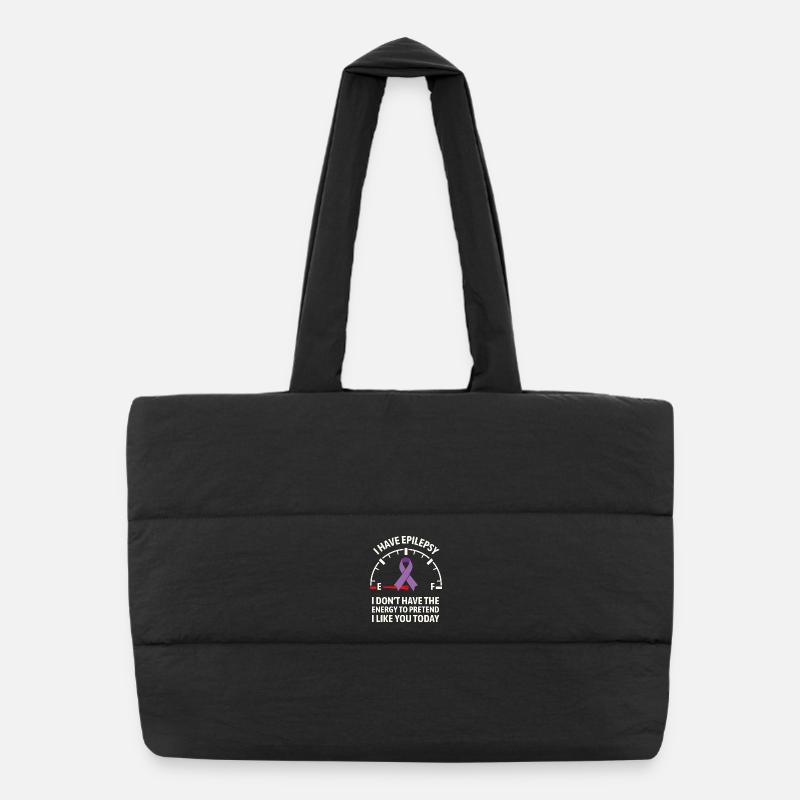 Epilepsy Awareness Energy Gauge Ribbon Puffer Shopping Bag
