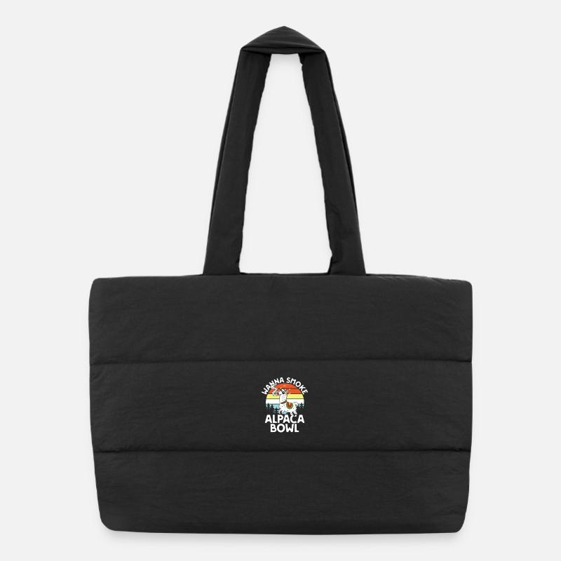 Alpaca Bowl Sunset Retro Forest Puffer Shopping Bag