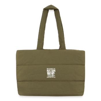 Faith and Nation Flags Design - Puffer Shopping Bag - safari green - Front