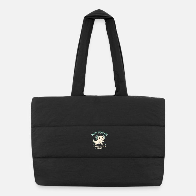 Axolotl disant un mème Humour Petites jambes drôles Sac shopping matelassé