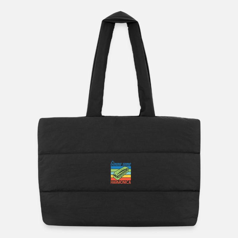 Joueur d’harmonica drôle, donne-moi un peu d’harmonica Sac shopping matelassé