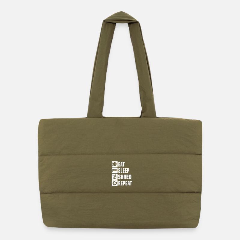 Clear snowboard message Puffer Shopping Bag