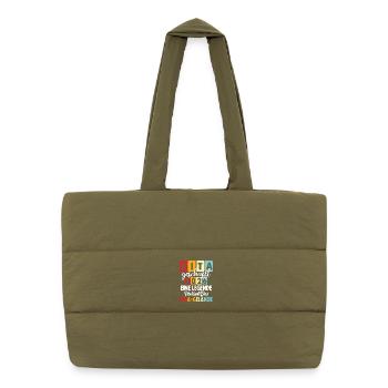Daycare center made in 2026 A legend leaves the - Puffer Shopping Bag - safari green - Front