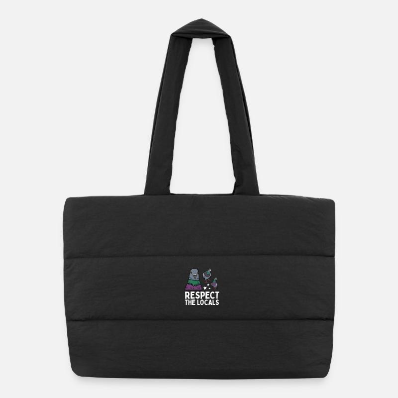 Respect the Locals Pigeons Coo Puffer Shopping Bag