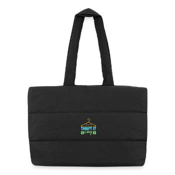 Thrift Shopper Thrift It Easy Thrift Store - Puffer Shopping Bag - black - Front