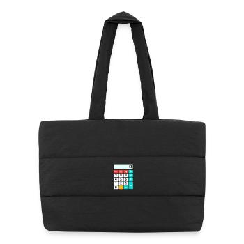 Retro Color-Block Calculator - Puffer Shopping Bag - black - Front