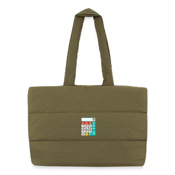 Retro-Farbblock-Rechner - Puffer-Einkaufstasche - safari Green - Vorne