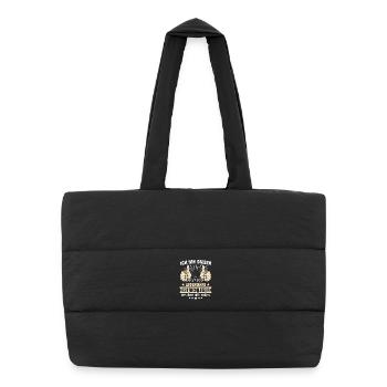 Dictons sur les Couches de Diatrines - Sac shopping matelassé - noir - Devant