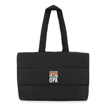 Je vais être grand-père, bébé, grand-père, papa, grand-père - Sac shopping matelassé - noir - Devant