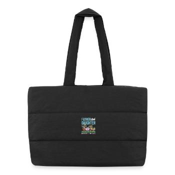 Father Daughter Gardening Garden - Puffer Shopping Bag - black - Front