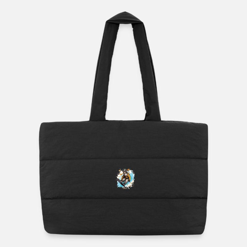 Husky Dog Snowboard Puffer Shopping Bag