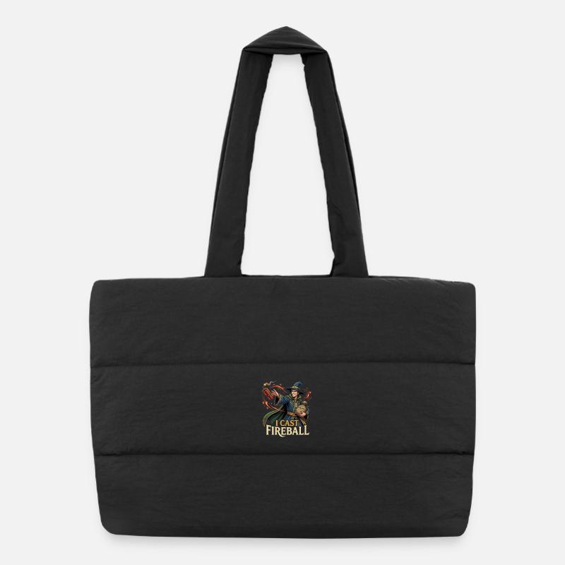 Je lance Boule de feu - Fantasy et Jeux de Magiciens Drôles Sac shopping matelassé