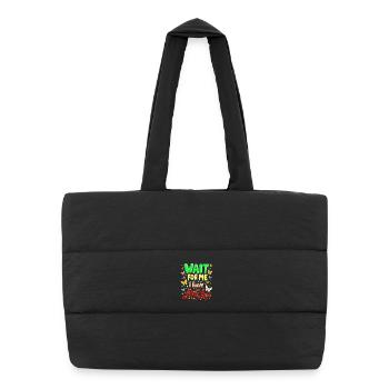 Wait For Me I Have Little Legs Saying - Puffer Shopping Bag - black - Front