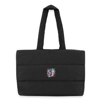 Mermaid 5th Birthday 5 Years - Puffer Shopping Bag - black - Front