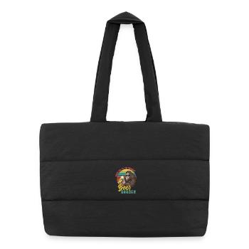 Sasquatch Biergarten Retro - Puffer-Einkaufstasche - Schwarz - Vorne
