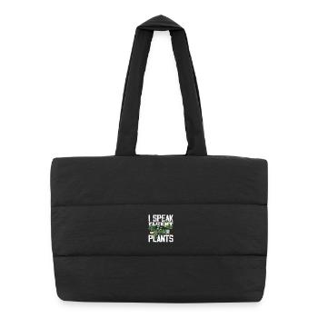 Je parle couramment, les plantes, les amoureux des plantes - Sac shopping matelassé - noir - Devant
