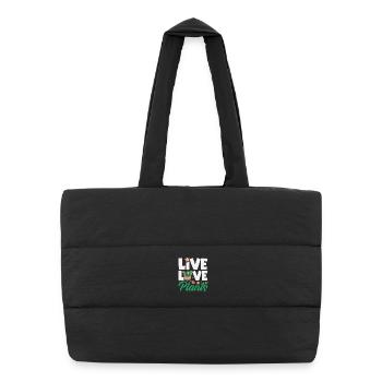 Les amoureux des plantes aiment les plantes succulentes - Sac shopping matelassé - noir - Devant