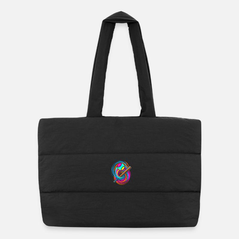 Baseball bat and ball Puffer Shopping Bag