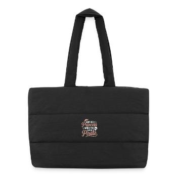 Pourquoi être princesse quand on peut être pirate - Sac shopping matelassé - noir - Devant