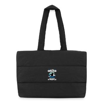 Funny Orca - Puffer-Einkaufstasche - Schwarz - Vorne