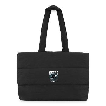Funny Orca - Puffer-Einkaufstasche - Schwarz - Vorne