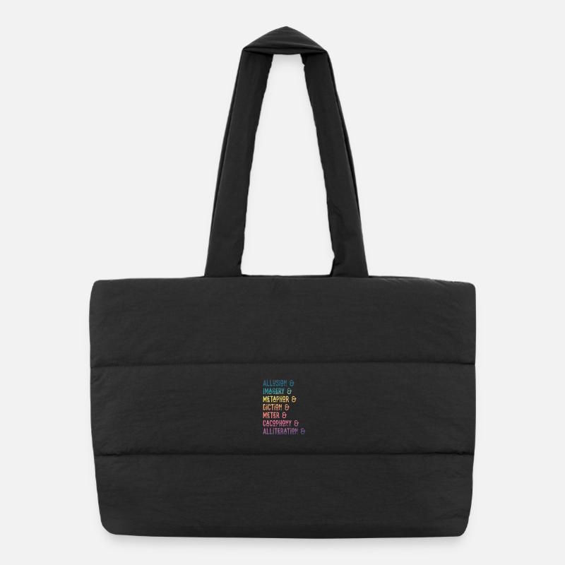 Literary Devices Rainbow Montage Puffer Shopping Bag