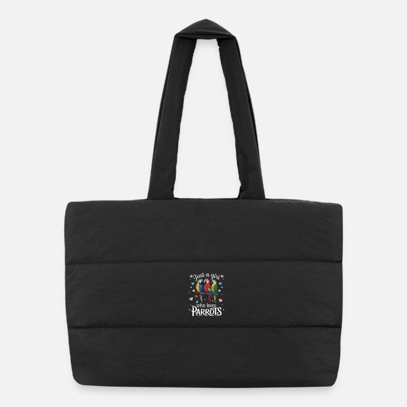 Trois perroquets Ara Amoureux des perroquets Tropical Sac shopping matelassé