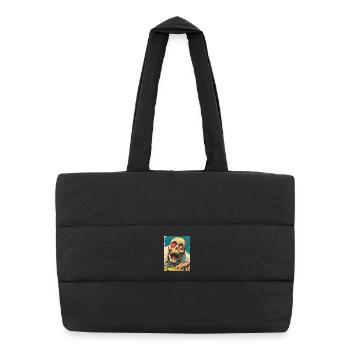 Zombie Skull Face with Red Eye Horror - Puffer Shopping Bag - black - Front