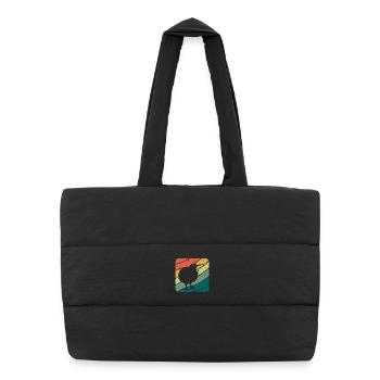 Nouvelle-Zélande Oiseau Kiwi mignon Rétro Vintage NZ - Sac shopping matelassé - noir - Devant