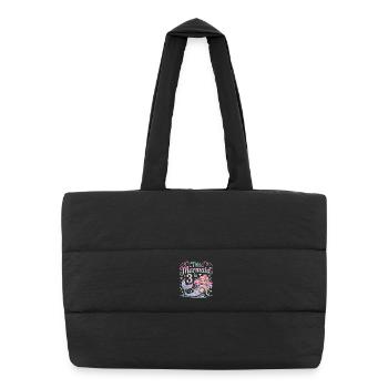 3e anniversaire de la sirène 3 ans - Sac shopping matelassé - noir - Devant