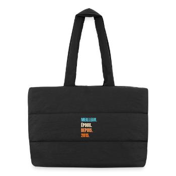 Best Husband Since 2015 Husband Gift - Puffer Shopping Bag - black - Front