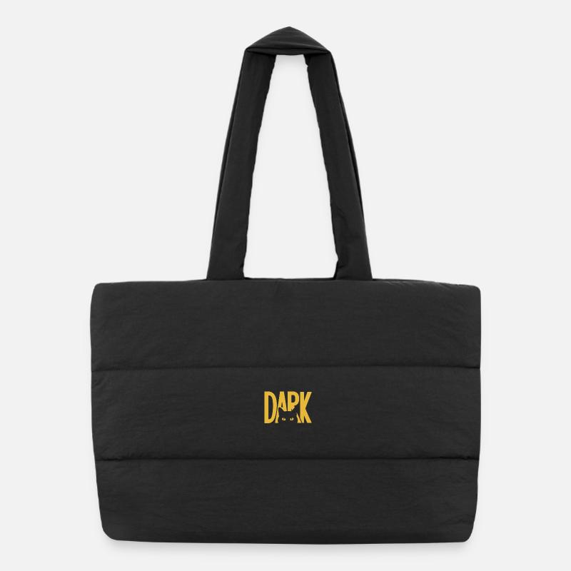 DARK Cat Eyes Minimal Design Puffer Shopping Bag