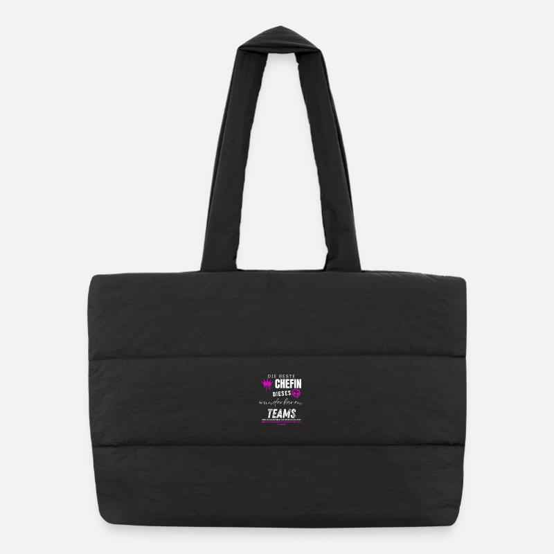 beste Chefin wunderbares Team Chefin geschenke - Puffer Shopping Bag - black