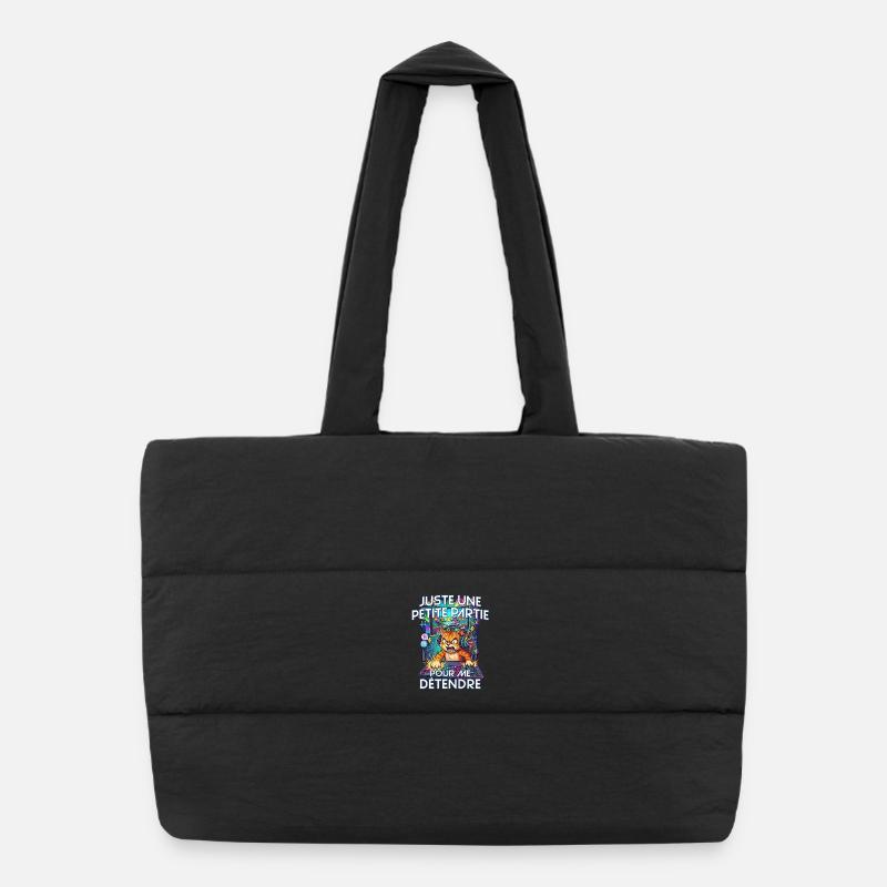Gamer humour jeux vidéo console gaming chat énervé Sac shopping matelassé