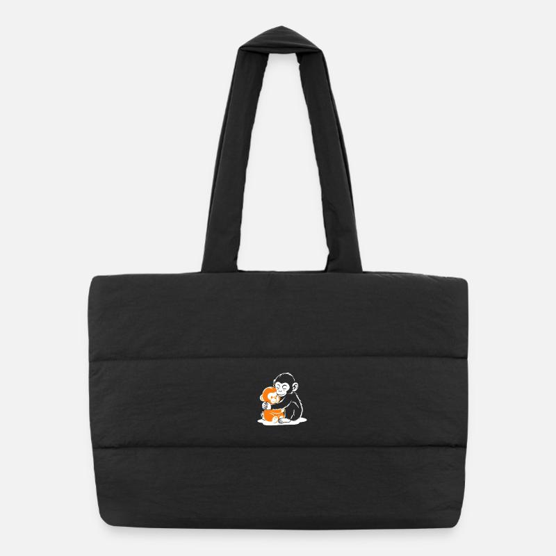 Hugging Monkey Duo Puffer Shopping Bag