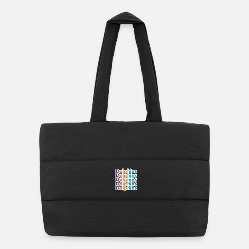 Texte rétro Dolphins Graphic Ocean Lover Sac shopping matelassé