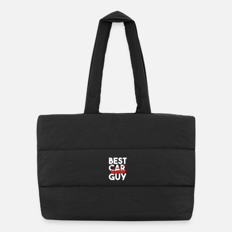 Best Surfer Guy Funny Surfing Typography Puffer Shopping Bag