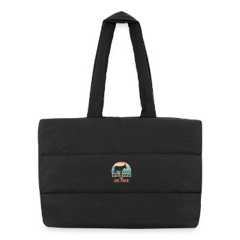 Life Is More Beautiful With Donkeys Animal Humor - Puffer Shopping Bag - black - Front