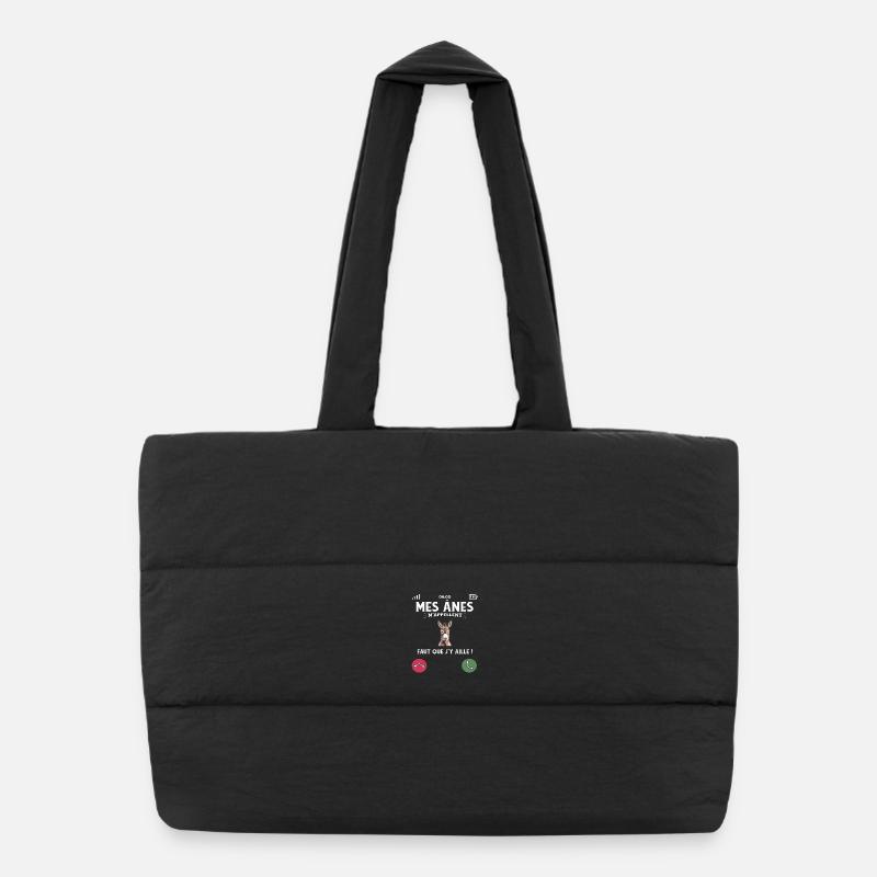 J’ai Pas Le Temps Mes Ânes M’Appellent Humour Sac shopping matelassé