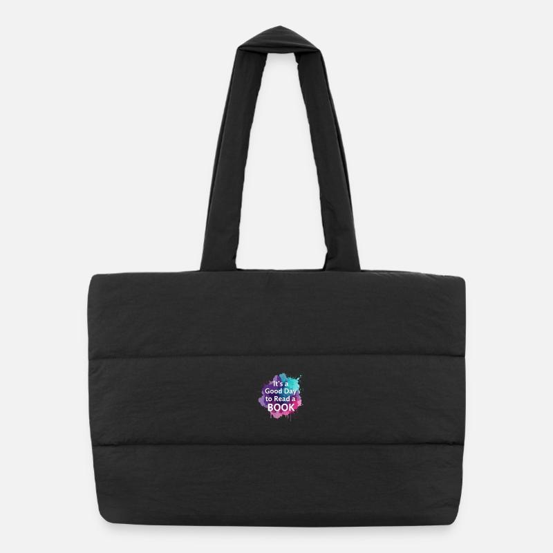 Reading Books Good Day Puffer Shopping Bag