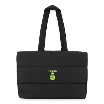Dad-to-be & dad, Papacado, Pregnancy - Puffer Shopping Bag - black - Front