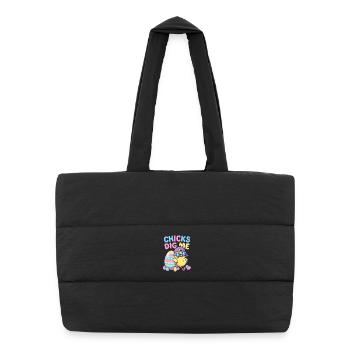 Les filles aiment moi - Sac shopping matelassé - noir - Devant
