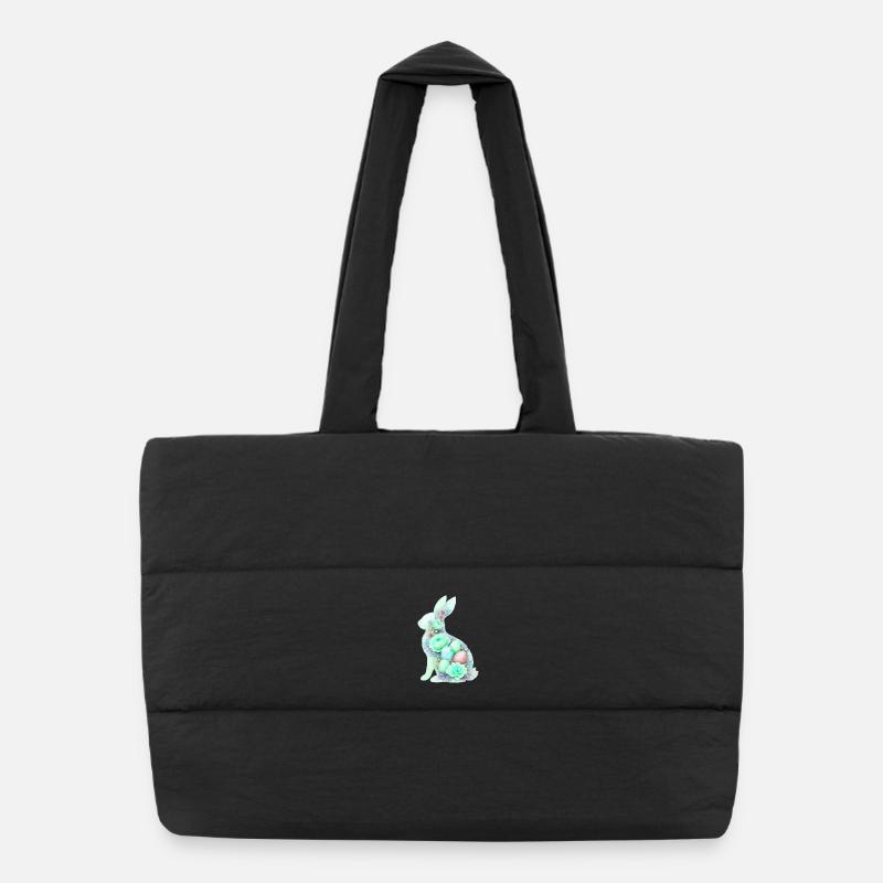 Aquarelle de Pâques du Lapin Sac shopping matelassé