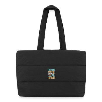 Donut fast food - Puffer Shopping Bag - black - Front