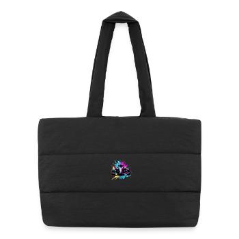 Racing Cars Colorful Splash Art Car Racer - Puffer Shopping Bag - black - Front