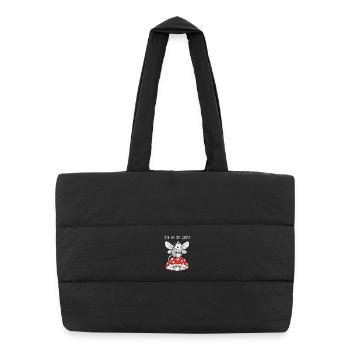 Limited Winged Mouse on Mushroom - Puffer Shopping Bag - black - Front