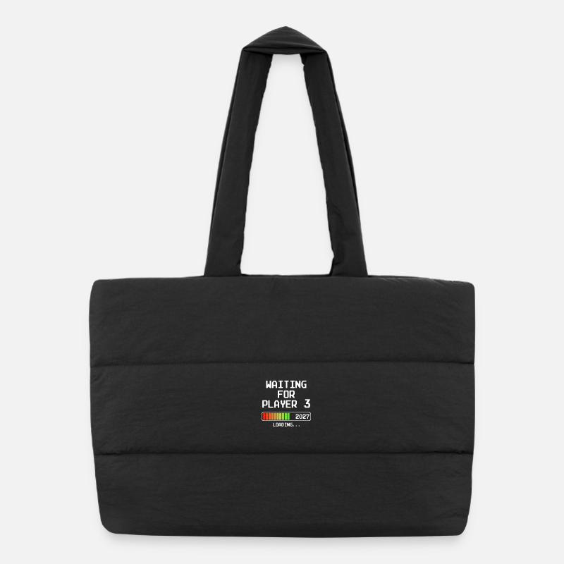 Expectant Dad 2027 Soon Mama Waiting For Player 3 Puffer Shopping Bag