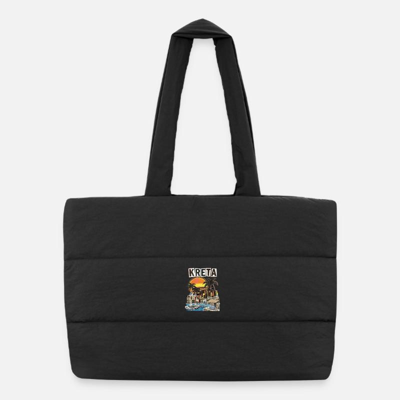 Vacances en Crète Grèce Sac shopping matelassé